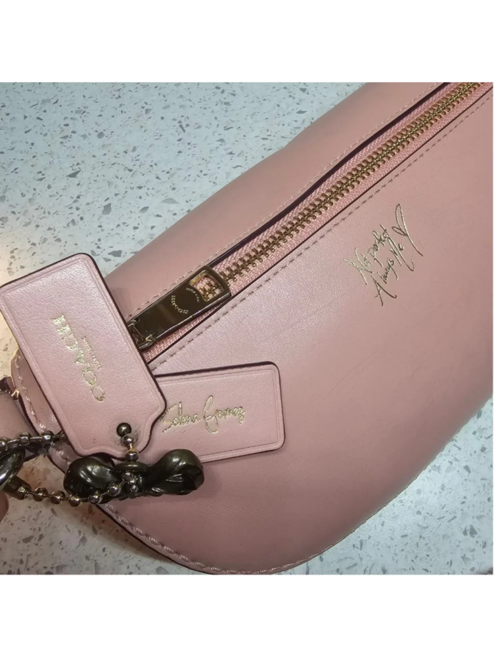 COACH x Selena Gomez Limited Edition Pink Leather Belt Bag (39315)